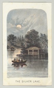 銀の湖」（シリーズ「ニューヨーク・セントラルパークの風景」第2部、1864年より）。 作： Louis Prang