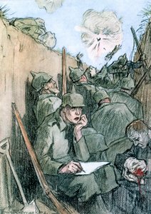 ドイツの塹壕からの手紙」、1916年 作： Louis Raemaekers
