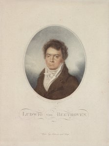 ブラッグスホーフェル（1792-1863）1814（メゾティント）によって刻まれたルートヴィヒファンベートーベン（1770-1827） 作： Louis Rene Letronne