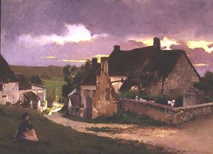 コテージのそばの図 作： Louis Robert Carrier Belleuse