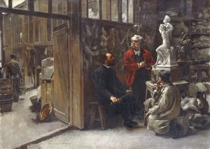 彫刻家アルベール・エルネスト・キャリアのスタジオ-ベルーズ 作： Louis Robert Carrier Belleuse