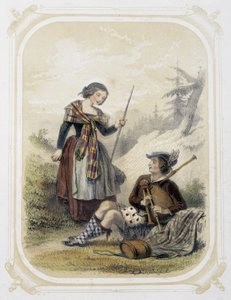スコットランドの夫婦-ルイ・ラサール画「少年旅人のアルバム」より 作： Louis Simon Lassalle