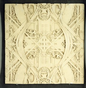 精巧な巻物と葉状の装置で飾られた天井の破片、1906〜 1908年 作： Louis Sullivan