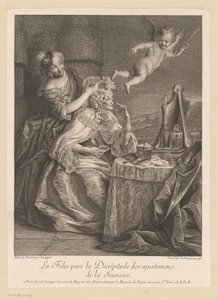 コートレディは老婦人が老化の兆候を偽装するのを助けます La Folie pare la Décrépitude des ajustements de la Jeunesse (オブジェクトのタイトル) 作： Louis Surugue