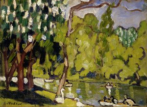 ブローニュの森の湖のボート 作： Louis Valtat