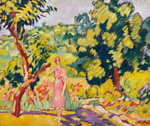 ショワゼルのアーティストの庭で、1935年頃（キャンバスに油彩） 作： Louis Valtat