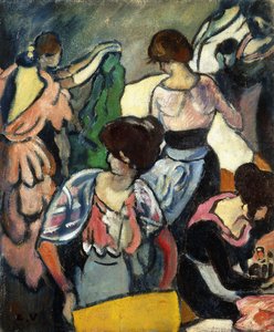 裁縫室。 ル・サロン・ド・クチュール、1920年頃（キャンバスに油彩） 作： Louis Valtat