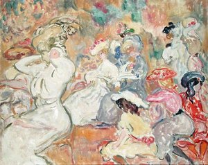 庭の若い女性、1898年頃（キャンバスに油彩） 作： Louis Valtat