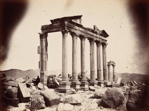 列柱西端の霊廟、パルマイラ、1864年（写真） 作： ルイス・ヴィグネ