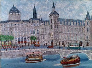 パリの司法裁判所の眺め ルイ・ヴィヴァン（1861-1936）の絵画 20世紀 パリ市立近代美術館所蔵 作： Louis Vivin