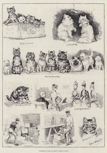 クリスタルパレスの猫ショーでのスケッチ 作： Louis Wain