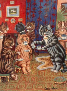 お茶を飲む 作： Louis Wain