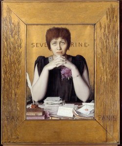 セヴェリンと呼ばれるキャロリーヌ・レミー（1855 - 1929）フランスのジャーナリストの肖像。Louis Welden Hawkins（1849 - 1910）の絵。アン