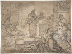 ジュピター像の前に捧げられた生け贄 17世紀 作： Louis de Boullogne