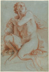 座っているファウヌス 作： Louis de Boullogne the Younger