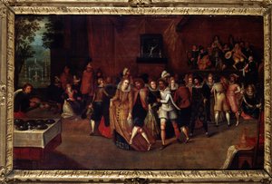 ヘンリー3世の時代の舞踏会（旧称「ヘンリー3世の宮廷での祝祭」）1580年頃。ルイ・ド・コーレリ（コーレリ）（「レニングラードのスケッチ集」のマスターとして知られる）（1580年頃～1621年頃）の作品とされる絵画。16世紀末ミュゼ 作： Louis de Caulery