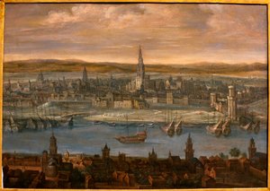 セビリアの眺望-ルイ・ド・コーレリ（1580-1621）作とされる絵画、油彩・カンヴァス、17世紀初頭-スペイン、セビリア美術館 作： Louis de Caulery