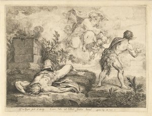 アベルを殺した後、神はカインに説明を求める 作： Louis de Deyster