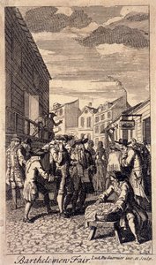 バーソロミューフェア、ロンドン、c1715 作： Louis du Guernier