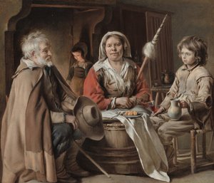 農民のインテリア、1645年頃 作： Louis le Nain