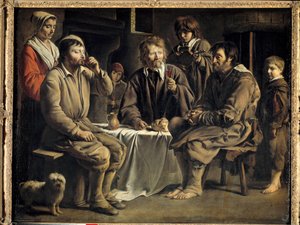 ルイ・ザ・ナイン（1600/1610-1648）の農民の食事の絵 作： Louis le Nain