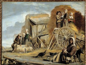 馬車か干し草の戻りか ルイ・ル・ナイン（1593-1648）の絵 作： Louis le Nain