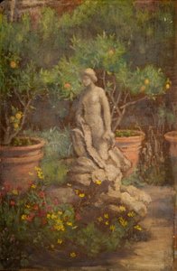 庭の噴水、カイラーテ、ロンバルディア、1875-1877。 作： Louisa Starr