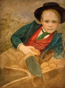 手押し車に座る少年のための習作 1890年 作： Louisa Starr