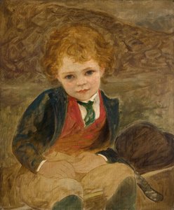 手押し車に座る少年の習作 1890年 作： Louisa Starr