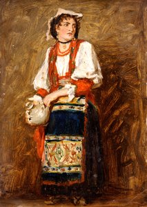 イタリアのサボイ農民の少女の研究、1874-1880年。 作： Louisa Starr