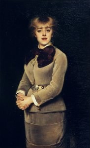 女優ジャンヌ・サマリーの肖像（1879年）。 作： Louise Abbéma
