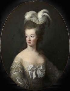 フランス王妃マリー・アントワネットの肖像画（1755～1793年）。 作： Elisabeth Louise Vigee Lebrun