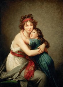 娘のジュリーとの自画像 c. 1789年。