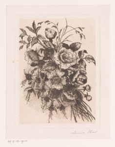 バラとアネモネのある花の静物 作： Louise Elsen (attributed to)