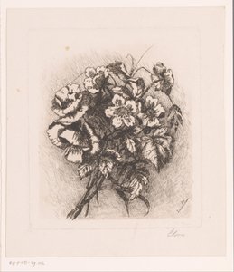 ポピーとアネモネの花のある静物 作： Louise Elsen