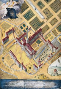 Port-Royal des Champs Abbey、全体図、Louise-Magdeleine Hortemels (1688-1767)、フランス作 作： Louise Magdeleine Hortemels