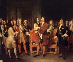 ルイ15世（1710-74）ピーター1世（1672-1725）を訪問1717年5月10日、ロテルデレディギエールで大王 作： Louise Marie Jeanne Hersent