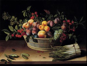 フルーツバスケットのある静物 作： Louise Moillon