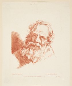老人の顔の肖像画 作： Louise Rosalie Hémery