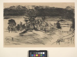 Walchenzee grande (gravura e ponta seca) 作： Lovis (1858 1925) Corinth