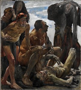 ""Le deuil"" (喪) Peinture de Lovis Corinth (1858-1925) - 1908 - キャンバスに油彩 Dim 192x174 cm ニーダー ザクセン州立博物館、ハノーバー 作： Lovis Corinth