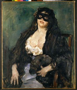 黒い仮面」 - コリント、ロヴィス（1858-1925） - 1908 - 油彩・キャンバス - Staatliche Museen, Kassel 作： Lovis  Corinth