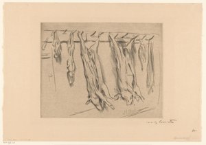 豚の屠殺 作： Lovis Corinth (signed by artist)