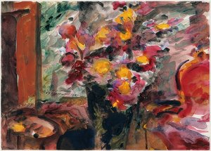 テーブルの上の花瓶。 1922 作： Lovis Corinth