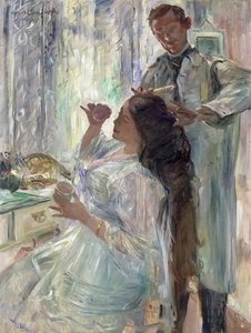 シャーロットコリント、ドレッシングテーブルで1911 作： Lovis Corinth