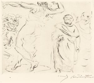 トリマルキオのガストマール: pl. XI トリマルキオの宴会: pl. XI、1919 年。 作： Lovis Corinth
