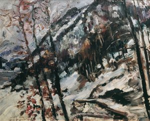 雪の中のヴァルヘンゼーのヘルツォークスタンド 作： Lovis Corinth