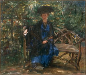 ガーデンベンチに座るElse Kaumann 作： Lovis Corinth