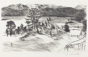 大きなヴァルヘンゼーランドシャフト 大きなヴァルヘンゼーの風景、1923年。 作： Lovis Corinth