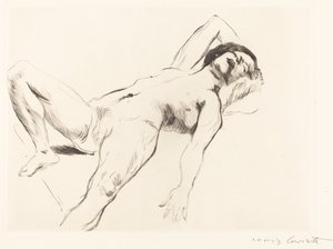 リクライニング女性ヌード I 作： Lovis Corinth